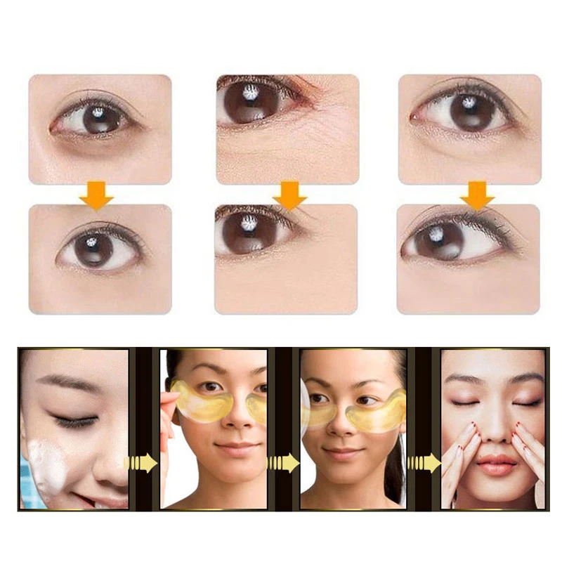 

EFERO 8/10Pair Gold Eye Mask Collagen Eye Care Gel Patches for the Eyes Masks Anti Wrinkle Moisturizing Dark Circles Puffy