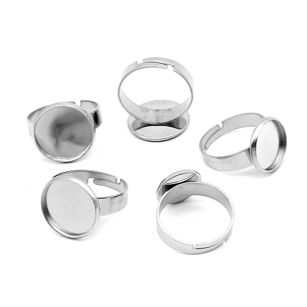 WIWI 10pcs/lot Adjustable Blank Ring Base Fit 6-25mm Handmade Cabochons Cameo Settings DIY Jewelry Accessories Wholesale | Украшения и