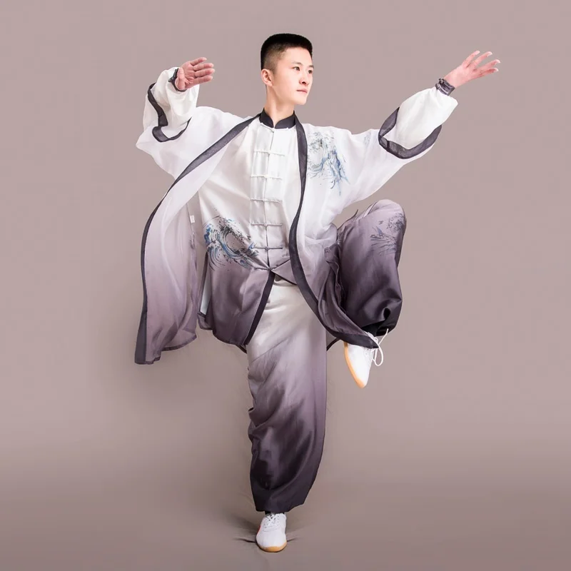 Фото Мужская форма тайцзи тайчи мужская Одежда Кунг фу для боевых искусств свободные