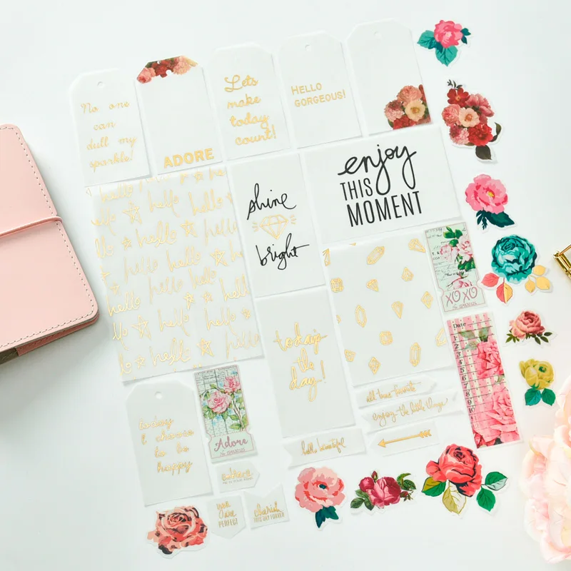 KSCRAFT 30 шт. Наслаждайтесь Vellum Diecut формы для скрапбукинга счастливый