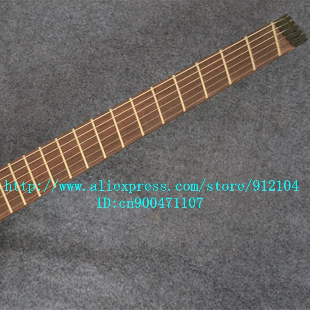 Новый раздували fret Безголовый электрогитара в фиолетовый с корпус из красного