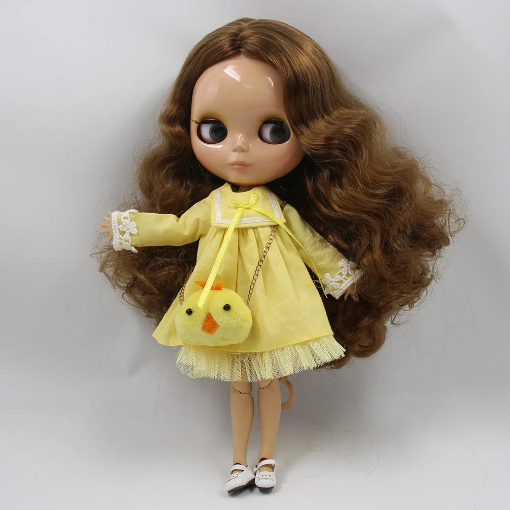 Ледяной DBS Blyth кукольные загорелая кожа шарнирное тело глянцевый каштановые
