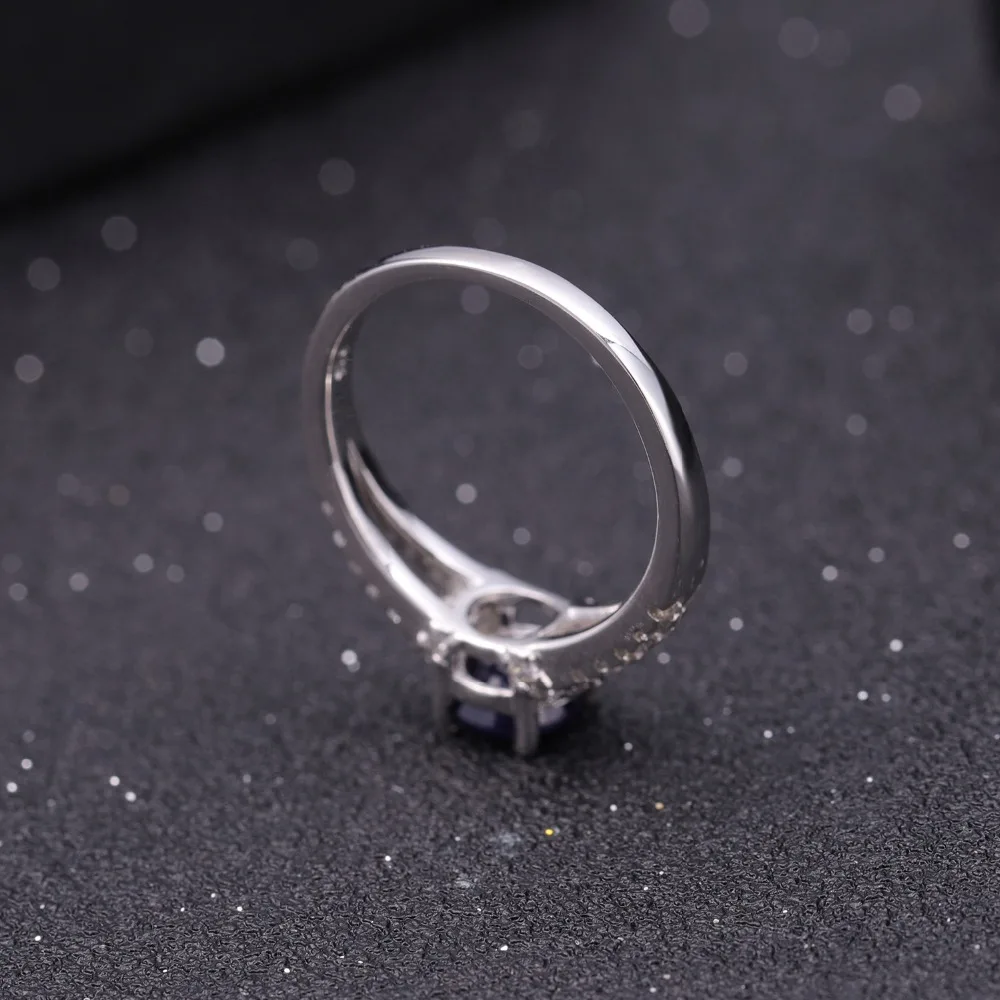 GEM'S BALLET 1.31Ct натуральное синее сапфировое кольцо из драгоценных камней 925 пробы Серебряное винтажное обручальное кольцо для женщин хорошее ювелирное изделие