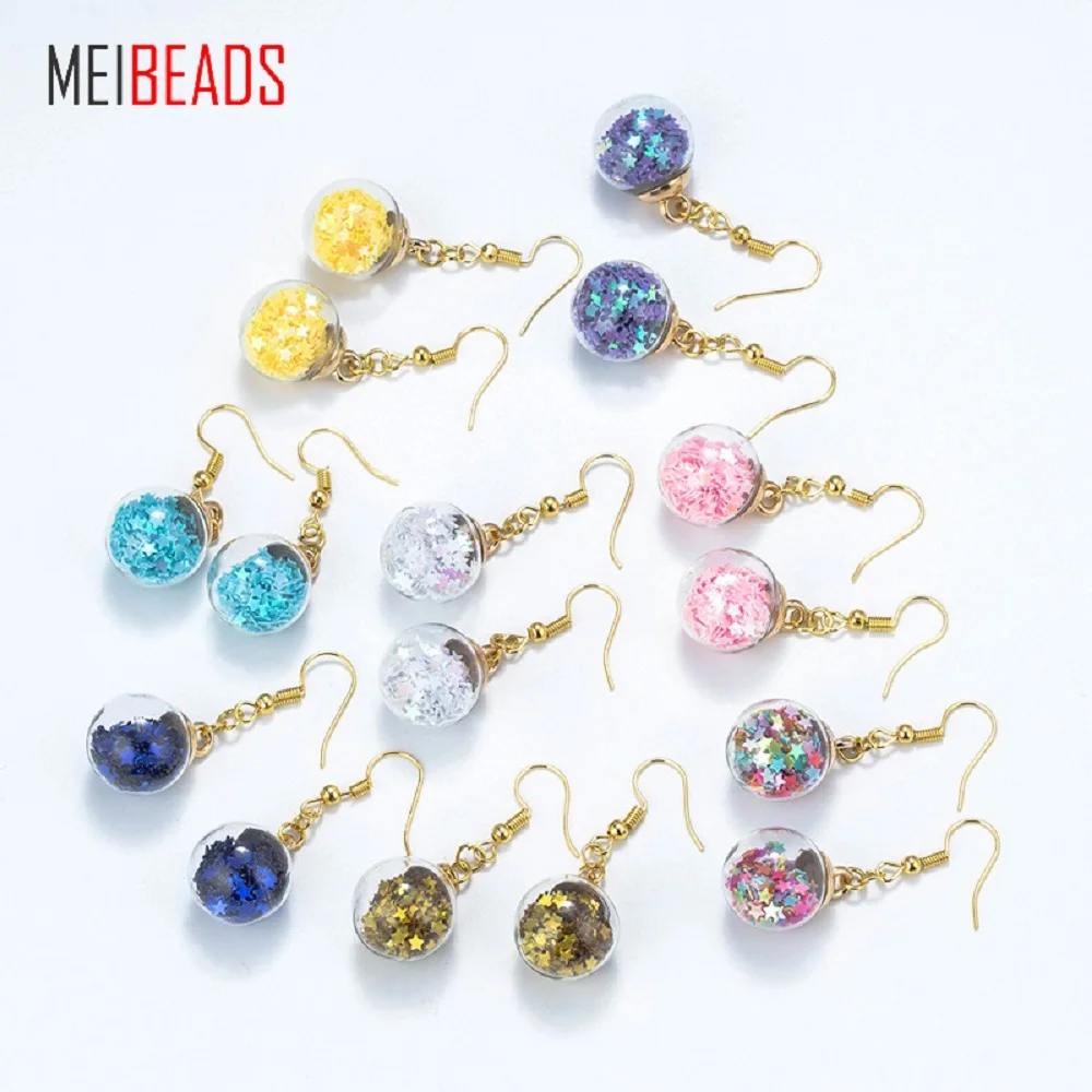MEIBEADS модные серьги из сплава обруч красочные стеклянные шикарные звезды для