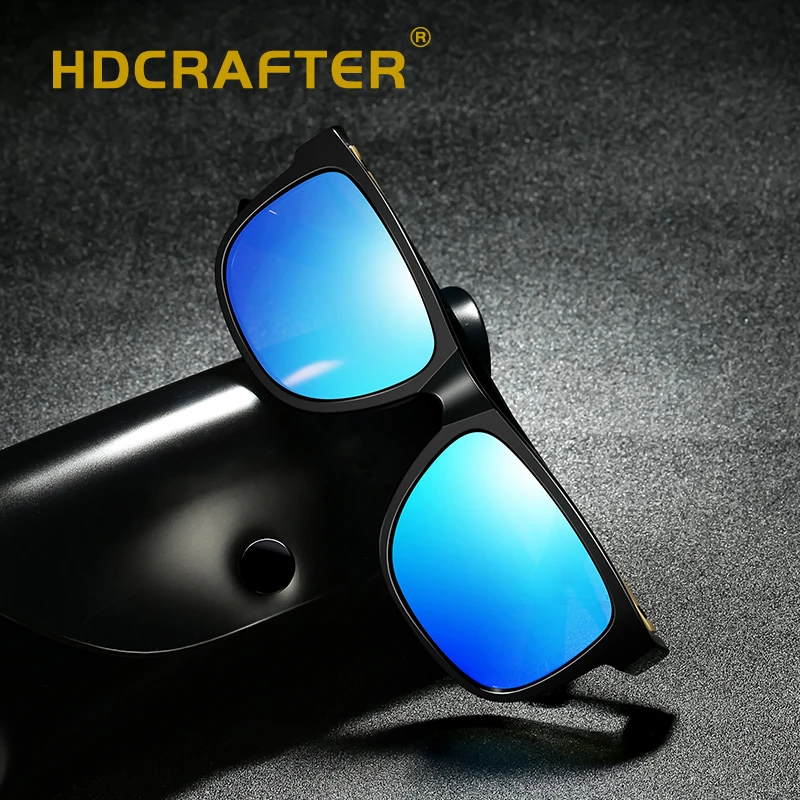 HDCRAFTER квадратные поляризованные солнцезащитные очки es для мужчин с зеркальным