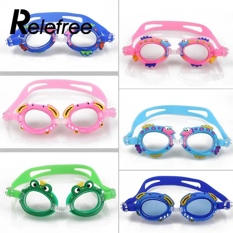 

Relefree Cartoon Kids Children Boys Girls Goggles Summer Anti Fog Swimming Glasses