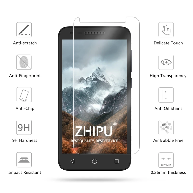 Закаленное стекло для Alcatel idealXCITE 5044R / Verso Cameo Raven LTE A574BL защитная пленка экрана |