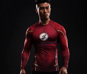 Flash Red Рождественский Капитан Америка, зимний солдат, Мстители 3, компрессионная футболка, Мужская футболка с длинным рукавом для фитнеса, Мужская одежда, топы - Цвет: Flash Red