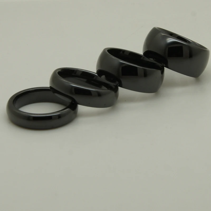 

5mm width classic dome black hi-tech scratch proof ceramic ring 1pc