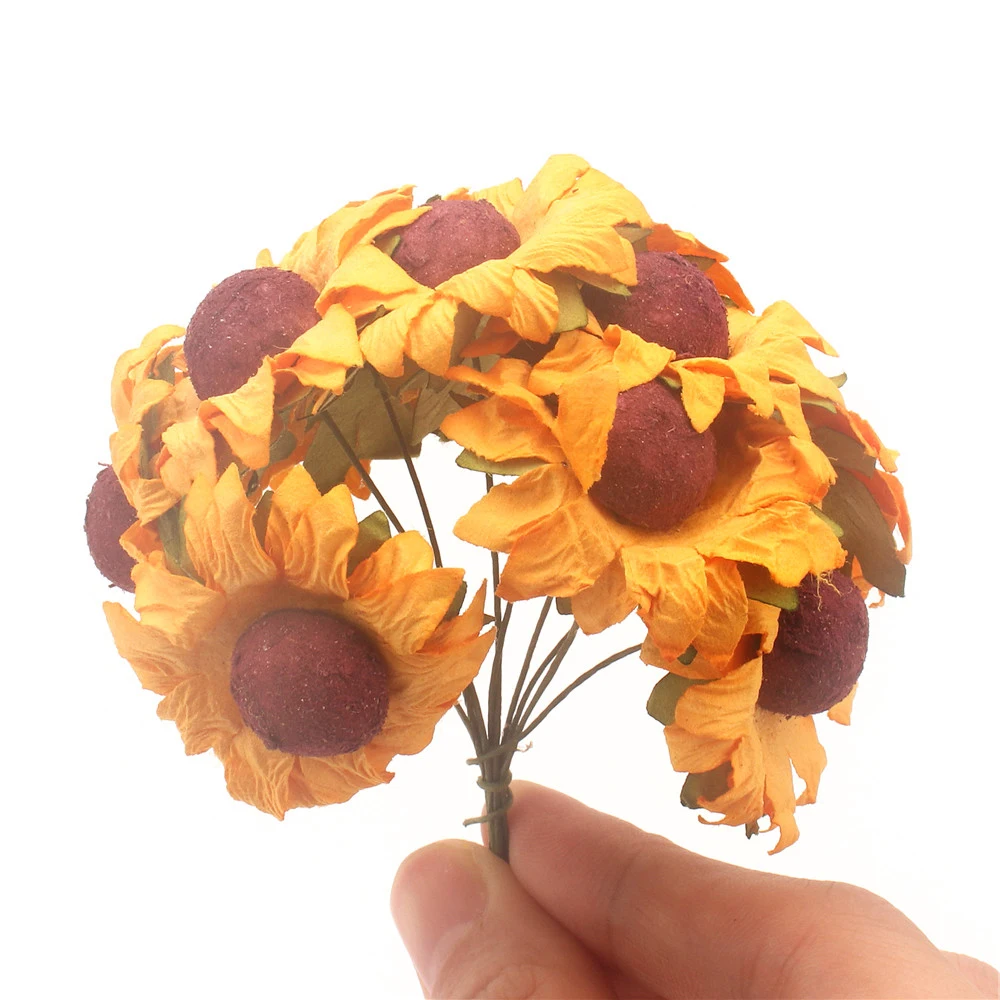Искусственные высушенные цветы Осенние растения подсолнухи для украшения дома