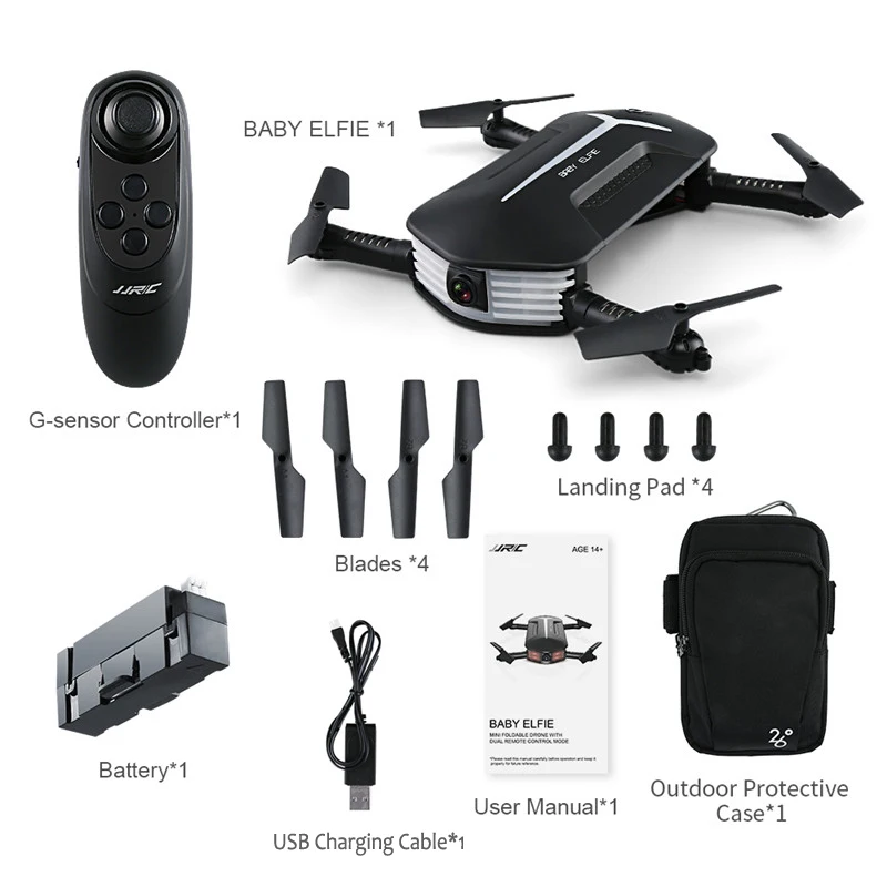 JJRC H37 Mini Baby Elfie Selfie 720P WIFI FPV w/режим удержания высоты без головы g сенсор RC Дрон