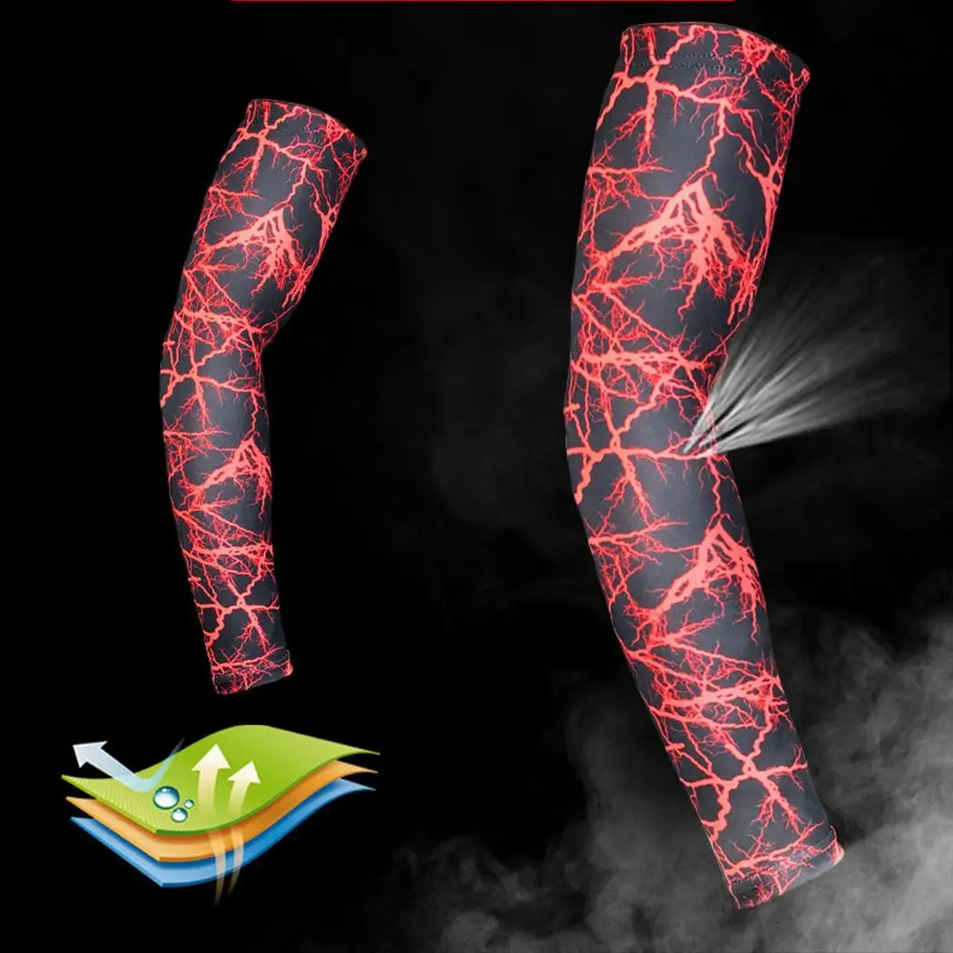 Защита руки дышащий высокий налокотник красный синий от Солнца рукава Спорт на