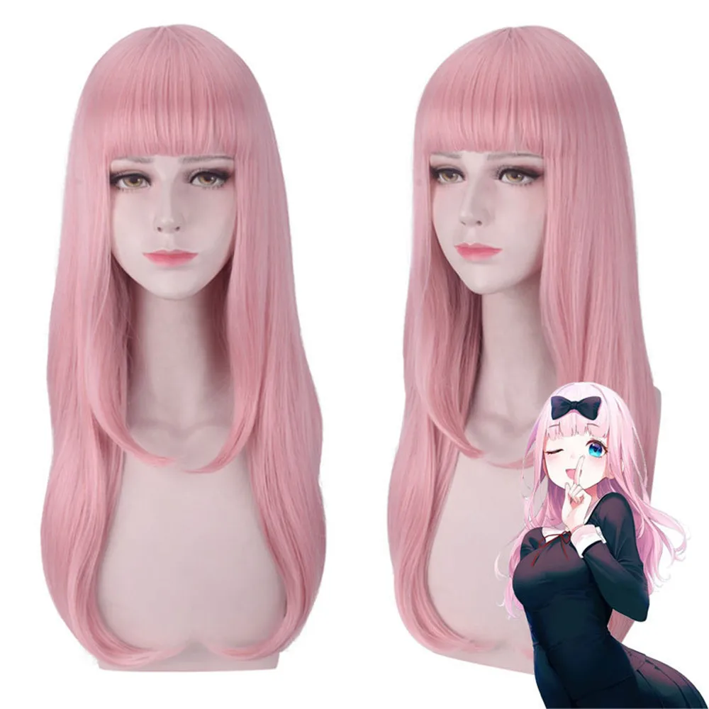 Kaguya sama: Love is War Fujiwara Chika женский розовый длинный парик карнавальный костюм