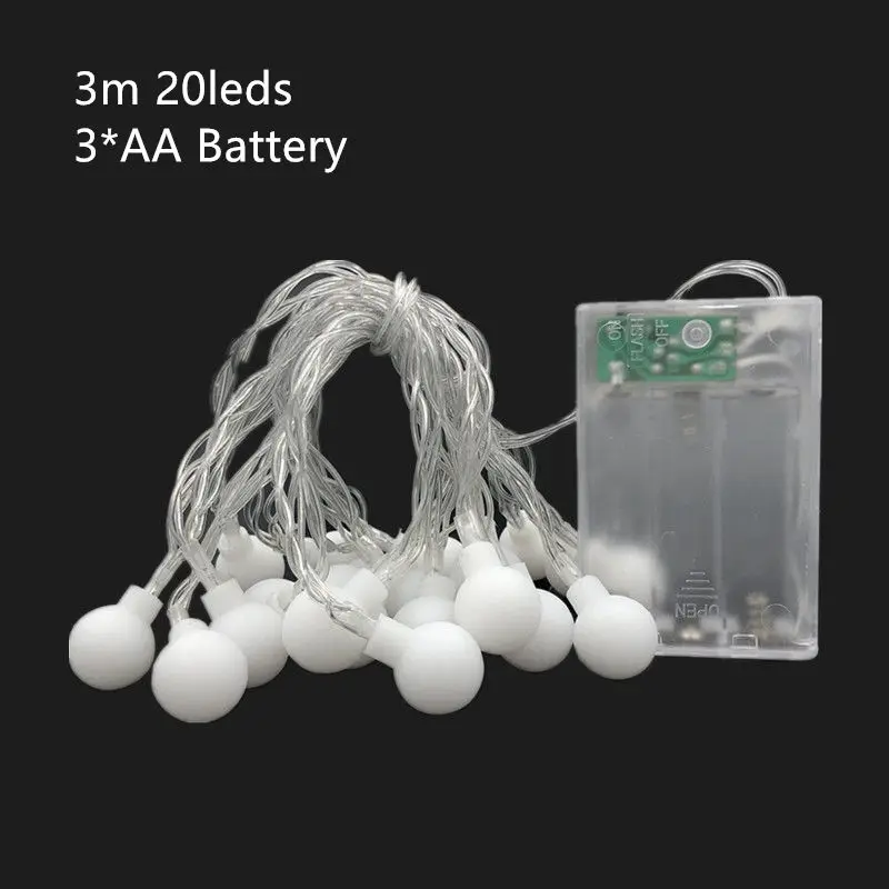 Новинка 1 5 м 3 6 сказочная гирлянда светодиодная с шариками Водонепроницаемая для
