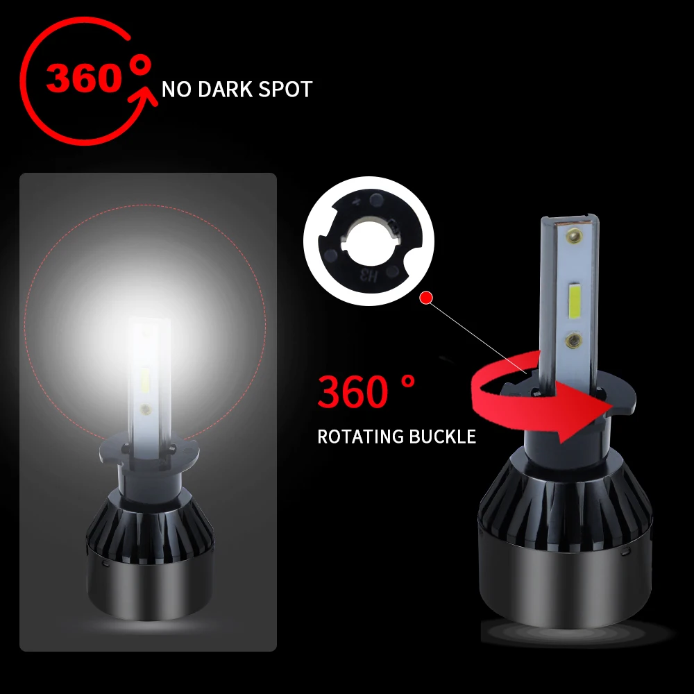 2 шт. healihght led h7 h4 светодиодные лампы h1 h3 880 h11 9005 9006 5202 9012 9004 9007 h13 h15 автомобильный светильник с чипом csp Авто 6000K светодиодный мини-с can-bus