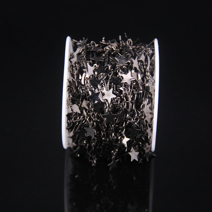 Металлическая цепочка с подвеской в виде звёзд 7 мм|Ювелирная фурнитура и