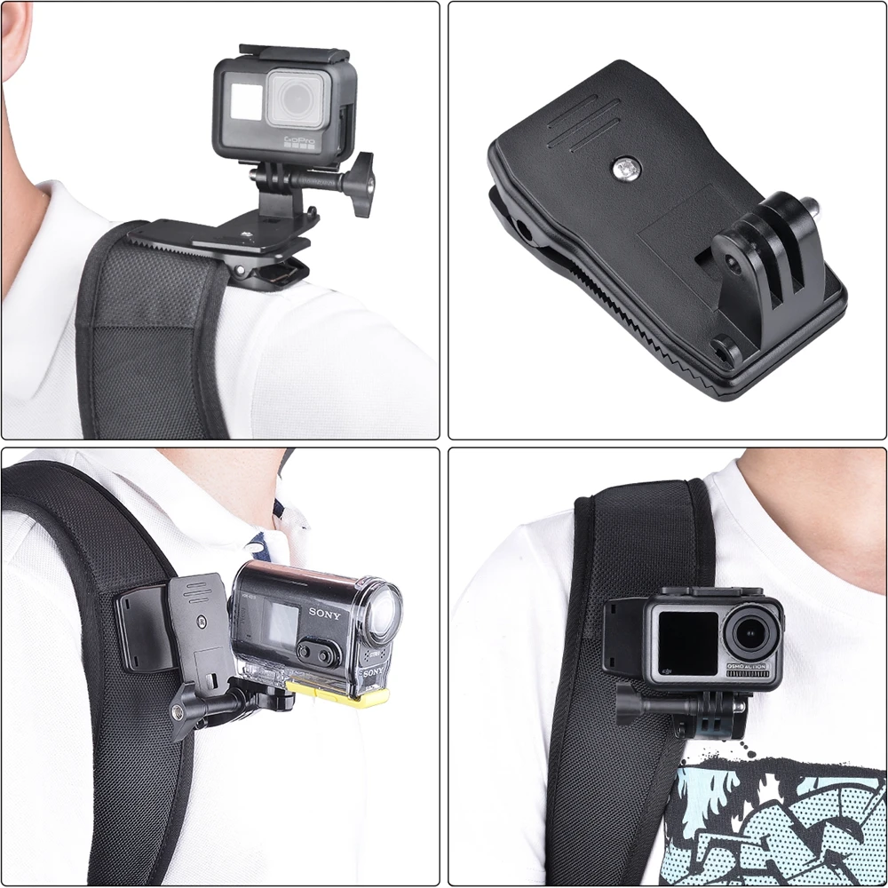 Крепление на рюкзак для спортивной камеры с поворотом 360 градусов DJI Action Xiaomi Yi 4K