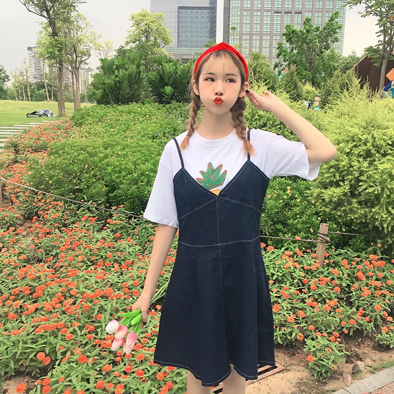 Hzirip Для женщин Летнее платье из джинсовой ткани 2017 без рукавов Мини Спагетти Sexy