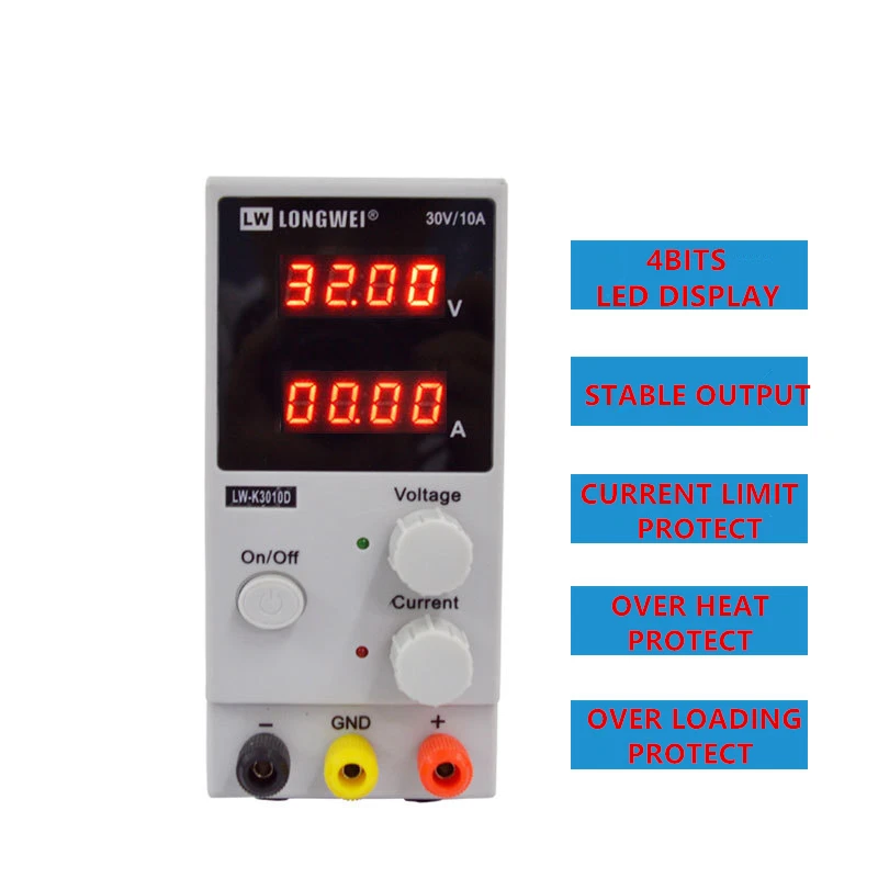 30В 10А 4-разрядный светодиодный дисплей Регулируемый регулятор переключения
