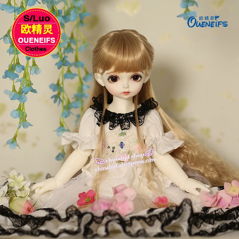 Платье BJD из шифона с соединением 1/4 черно белое для Rosenlined Minifee Fairyland Body YF4 102