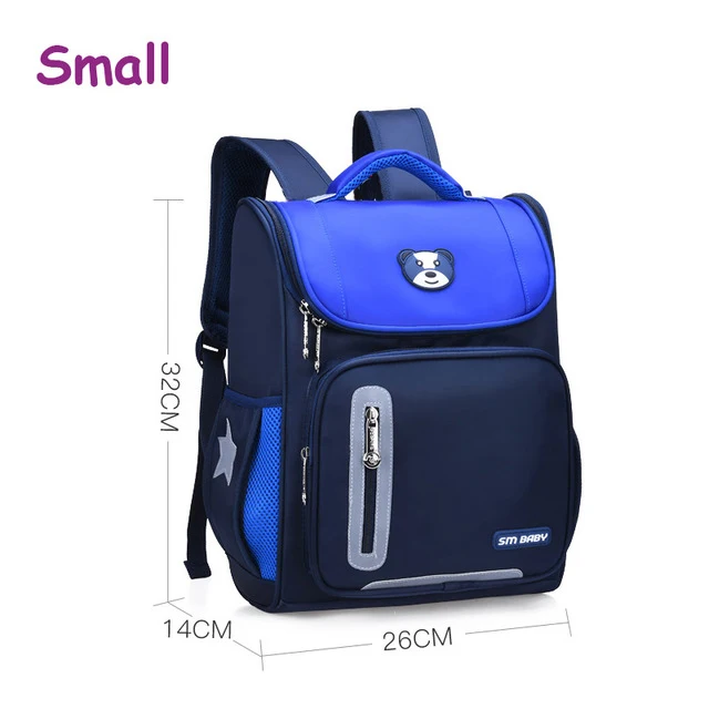 small blue Детские школьные ранцы для мальчиков и девочек, рюкзаки для школы, 3D нейлон, рюкзак для учеников начальной школы, 1-4 класс, детский рюкзак - Цвет: small blue