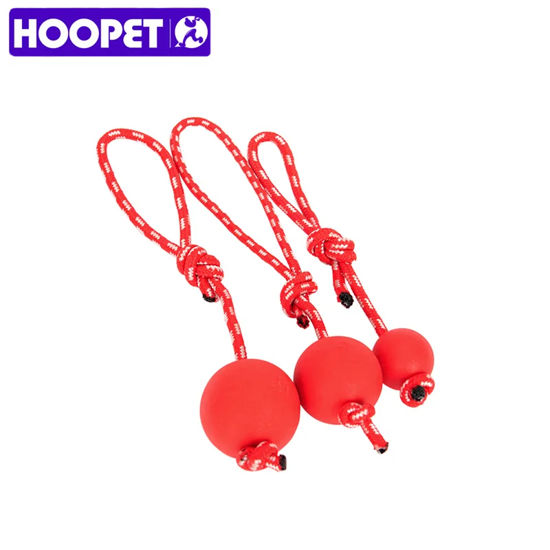 HOOPET Dog Toy With Rope Resistant Biting Rubber Ball Three size Play Product| |