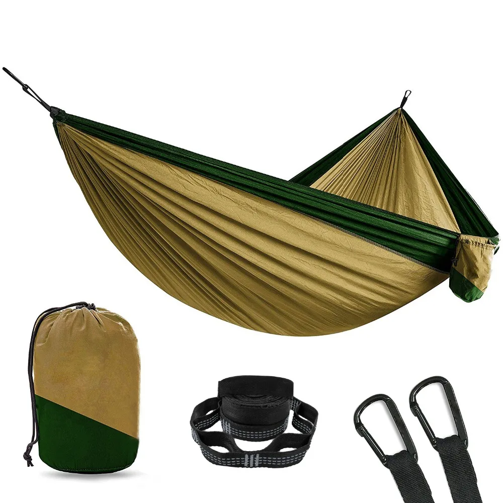 Нейлоновый походный гамак с 2 шт ремни для дерева XL 10 футов человека двойной