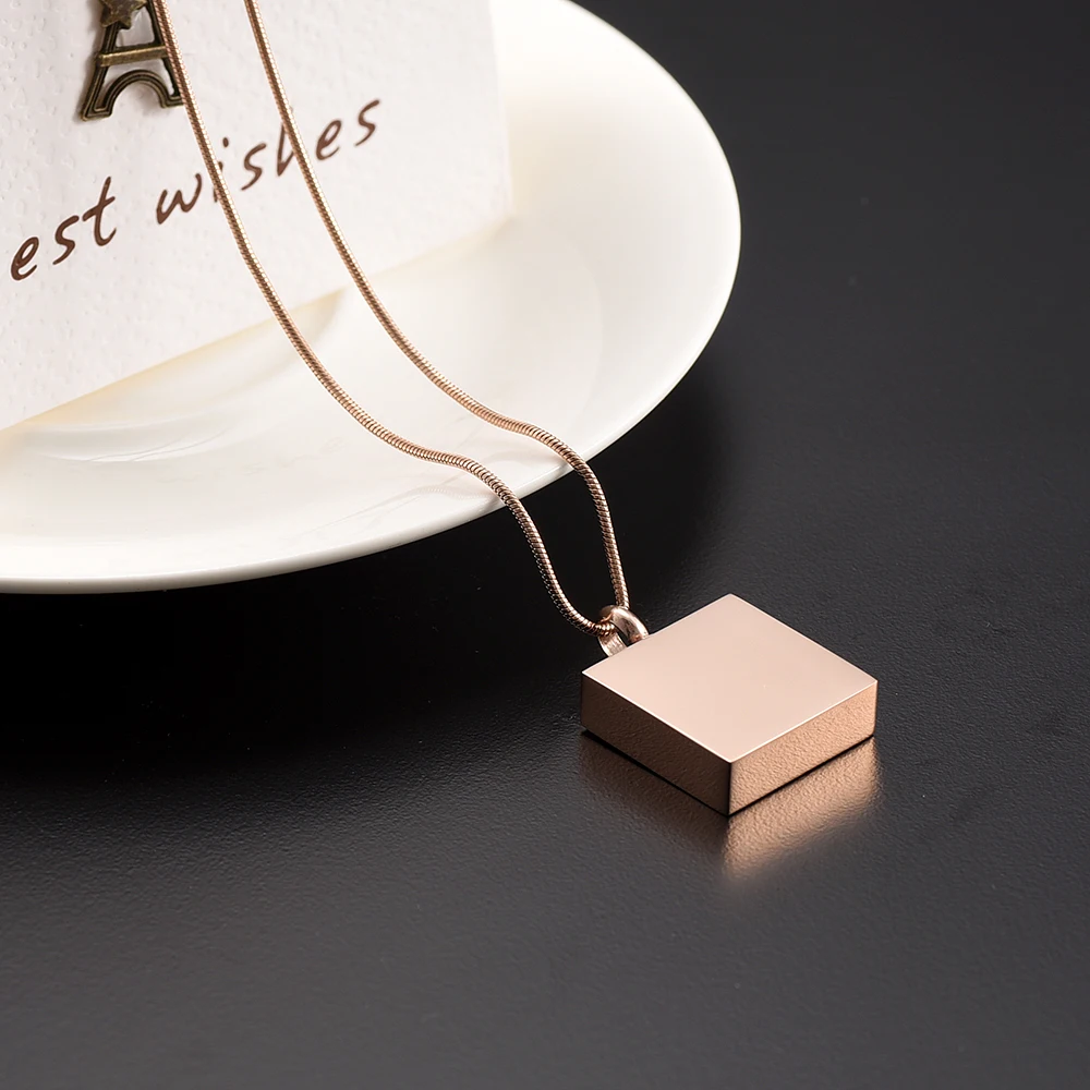 Urn Necklace for Ashes Stainless Steel Square Pendant Holder Keepsake Memorial Cremation Jewelry Men Women | Украшения и
