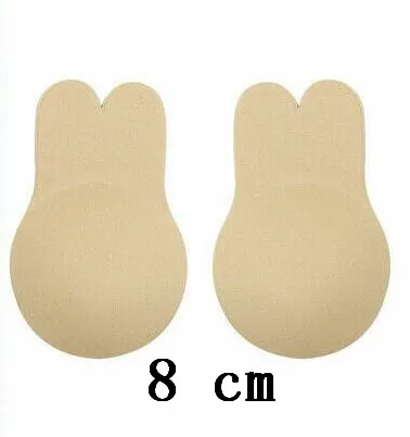 Beige 8cm Самоклеющийся бюстгальтер без бретелек, самоклеющиеся накладки на соски для груди, многоразовые силиконовые невидимые накладки для нижнего белья, увеличивающие объем бюстгальтера с эффектом пуш-ап - Цвет: Beige 8cm