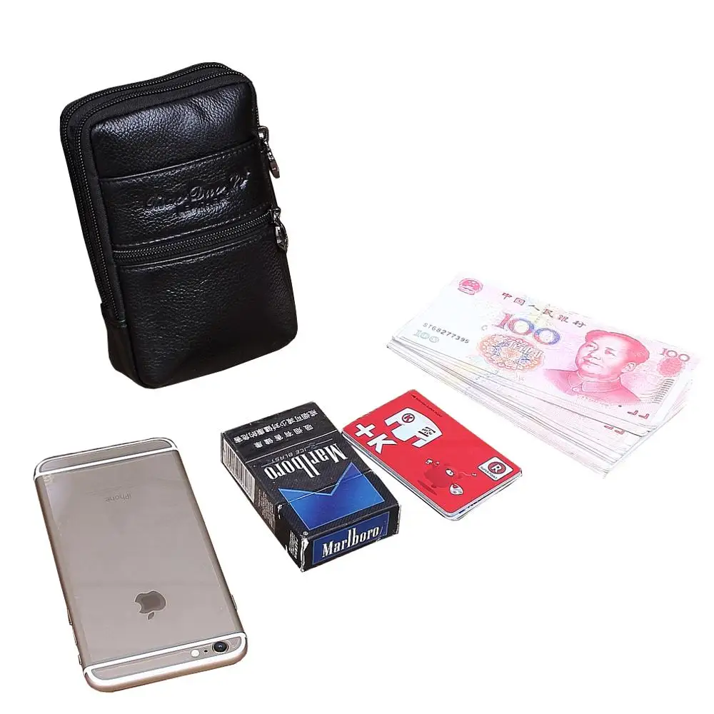 

Men Oil Wax Leather Vintage Travel Cell/Mobile Phone Cover Case Belt Hip Bum Pouch Purse Fanny Pack Waist Bag