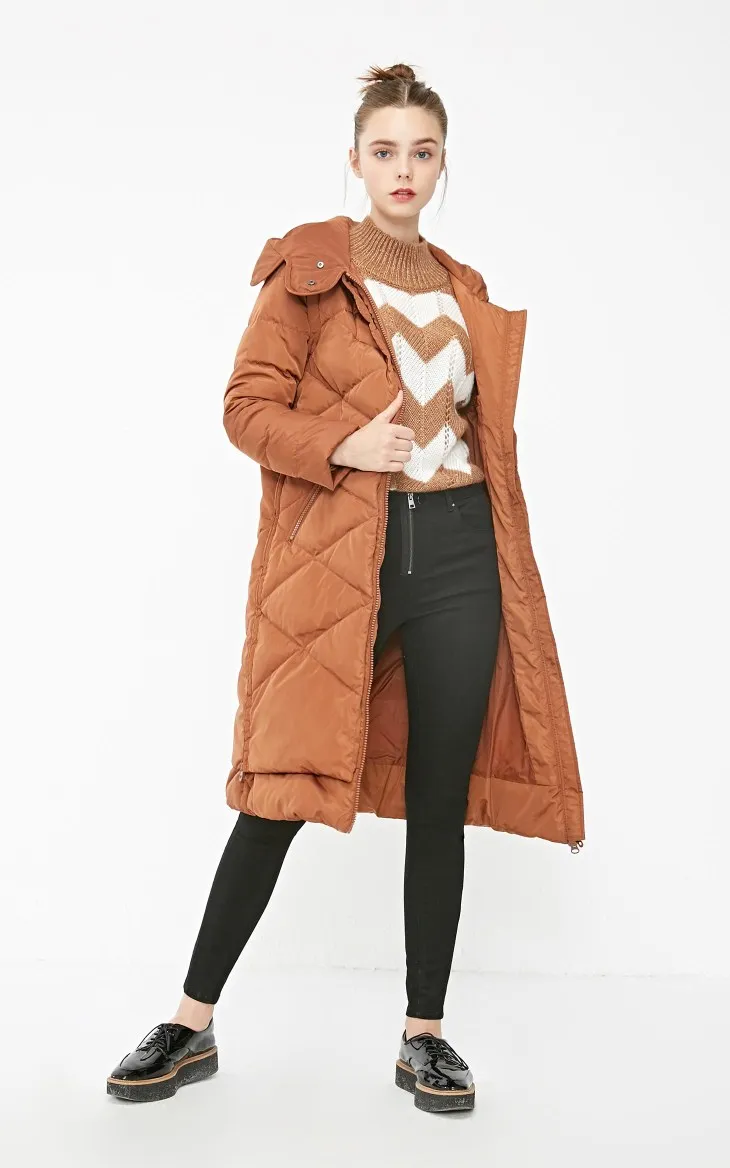 Vero Moda пуховик женский с капюшоном съемный рукав боковая молния плед длинный пуховик для женщин | 318312502