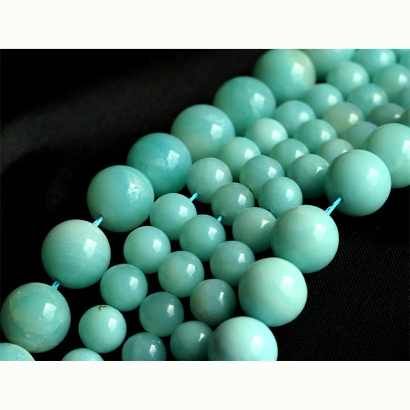 Оптовая продажа со скидкой круглые бусины из натурального амазонита 3-18 мм