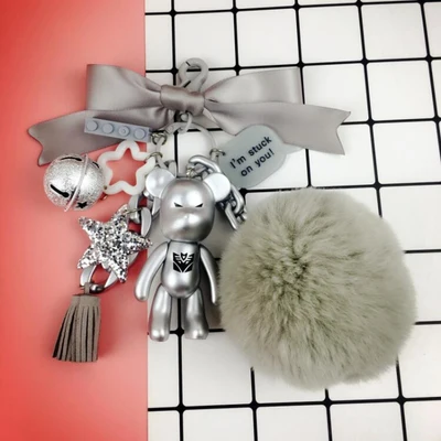 3 Bomgom мультфильм Popobe хмурый медведь плюшевый медведь милый брелок меховой помпон держатель сумка держатель с подвеской брелок кулон F146 - Цвет: 3