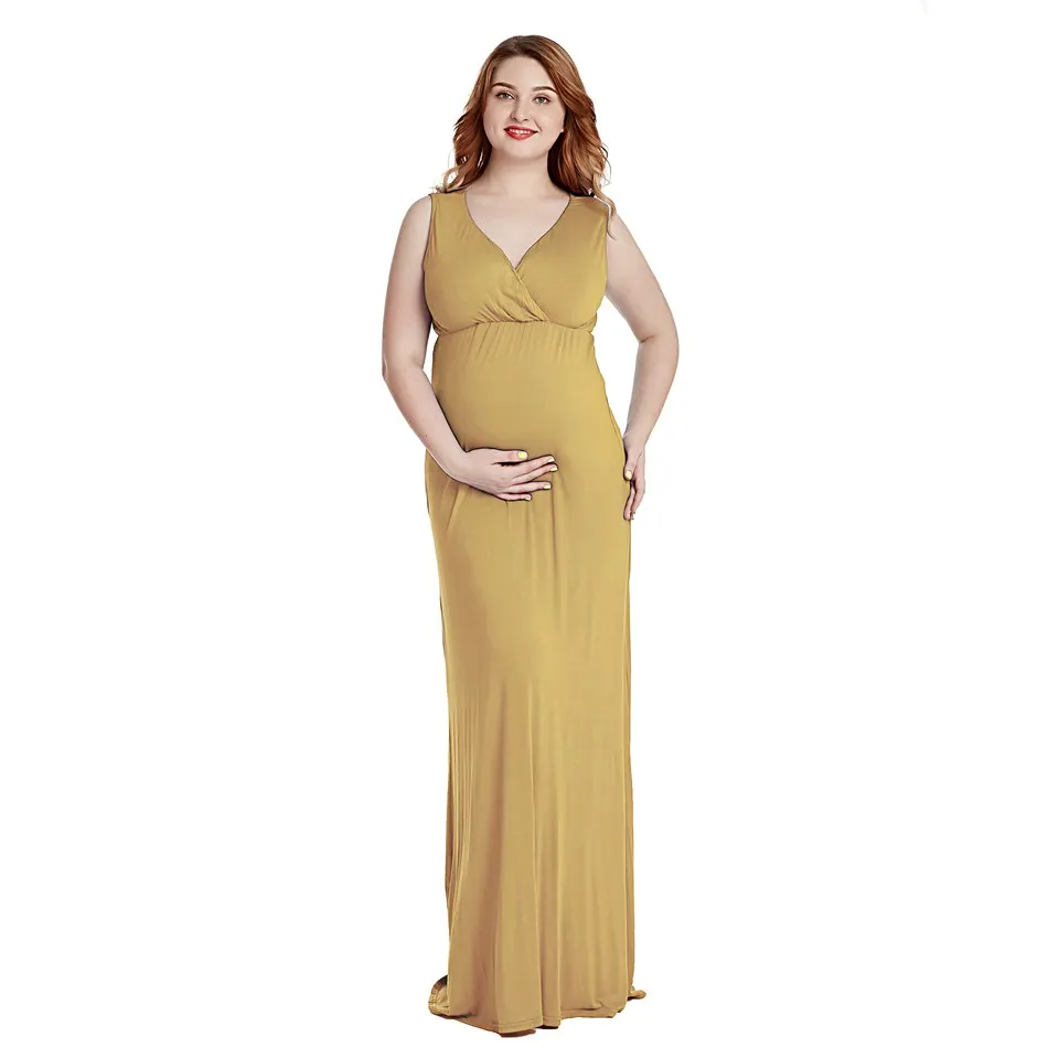 VOGUEON летние платья для беременных женщин без рукавов с глубоким v образным