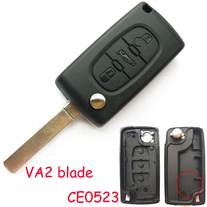 3 кнопки ключа автомобиля чехол для peugeot 407 408 406 607 307 207 308 партнер CE0536/CE0523 сменный авто чехлы с откидной крышкой складной брелок для ключей