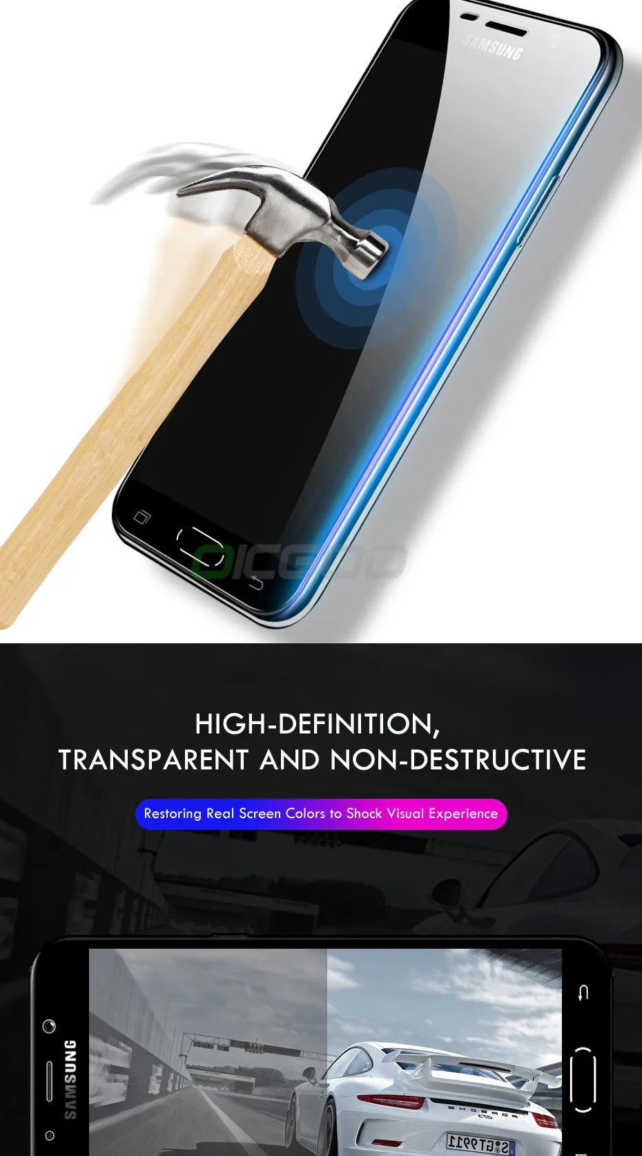 OICGOO 3-1 шт. Защитное стекло для samsung Galaxy J3 J5 J7 A3 A5 A7 Защита экрана для samsung A3 A5 A7 стекло