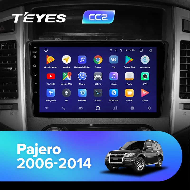 TEYES CC2 Штатная магнитола для Мицубиси Паджеро 4 Mitsubishi Pajero 4 V80 V90 2006 2013 Android 8.1, до 8-ЯДЕР, до 4+ 64ГБ 32EQ+ DSP 2DIN автомагнитола 2 DIN DVD GPS мультимедиа автомобиля головное устройство