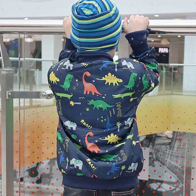 HH Baby boys jacket Cute Dinosaur kids coats Spring Autumn windbreaker toddler girl jackets outerwear Children | Детская одежда и