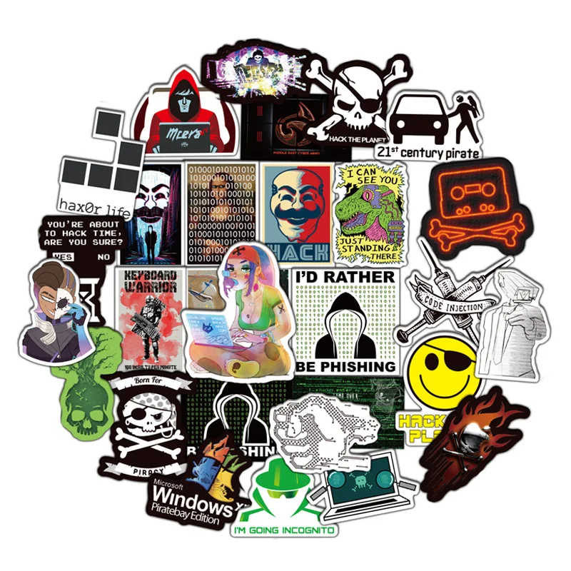 50 шт. программируемые наклейки Geek Hacker для ноутбука мотоцикла скейтборда | Игрушки