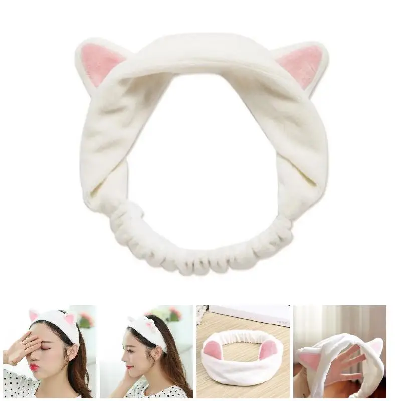 Новинка Женская эластичная бархатная повязка на голову милые кошки для волос