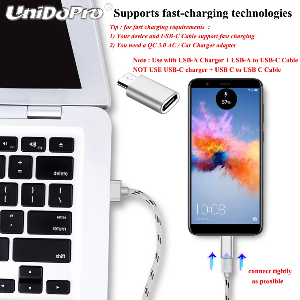 Адаптер с разъемом Type C Мама на Micro USB папа адаптер поддержкой зарядки для