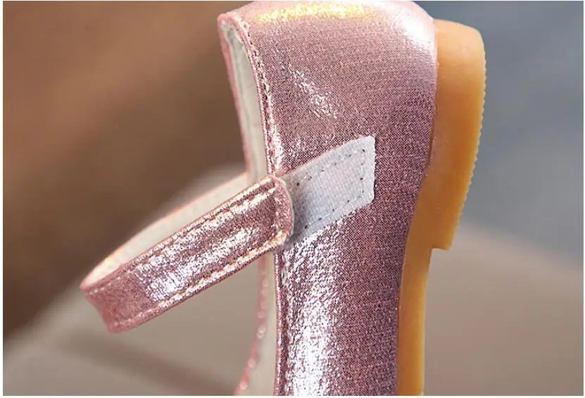 Обувь принцессы обувь для девочек розового золотого серебряного цвета блестящие