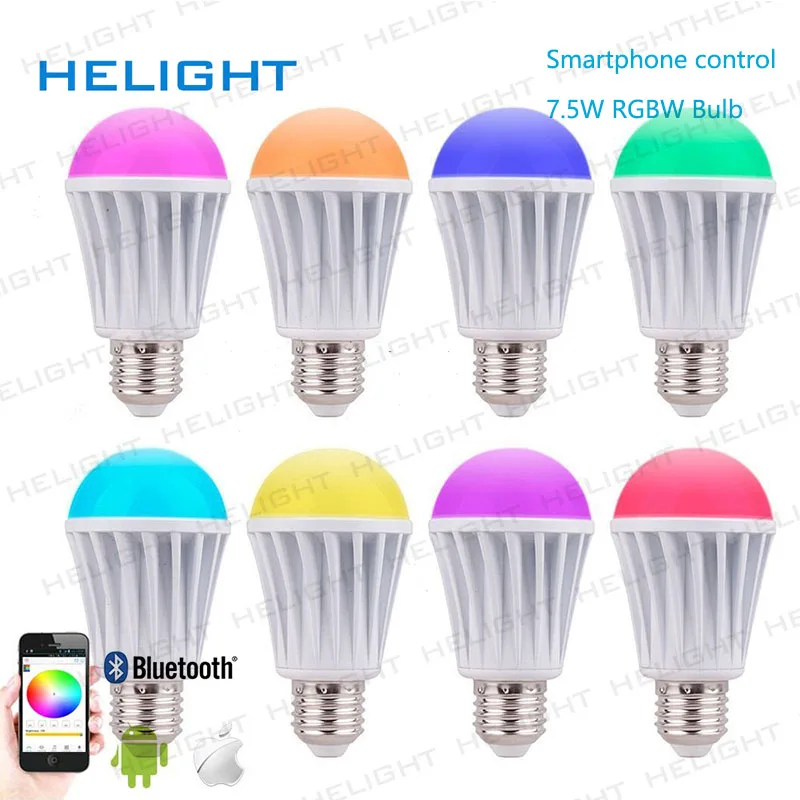 Bluetooth музыкальная Лампа 7 5 W E27 RGBW Led огни 4 0 интеллектуальные световые лампы Цвет