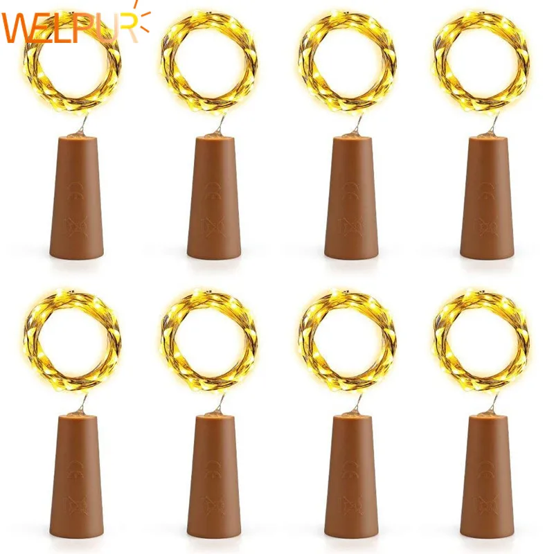 Пробковая Светодиодная лента 20 светодиодов медная проволока для праздников
