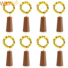 Рождественская пробковая Гирлянда для бутылки вина, 20 светодиодов, сказосветильник гирлянда с питанием от батареи, праздничное украшение на свадьбу, Хэллоуин светильник для бара