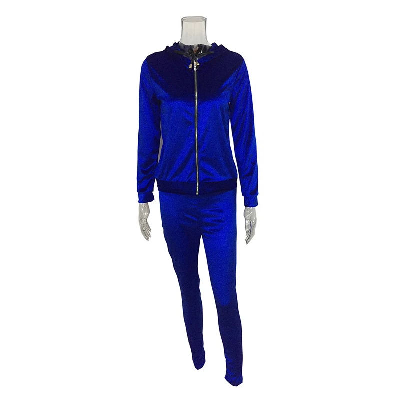 Женский спортивный костюм из двух предметов кофта на молнии с длинным рукавом и