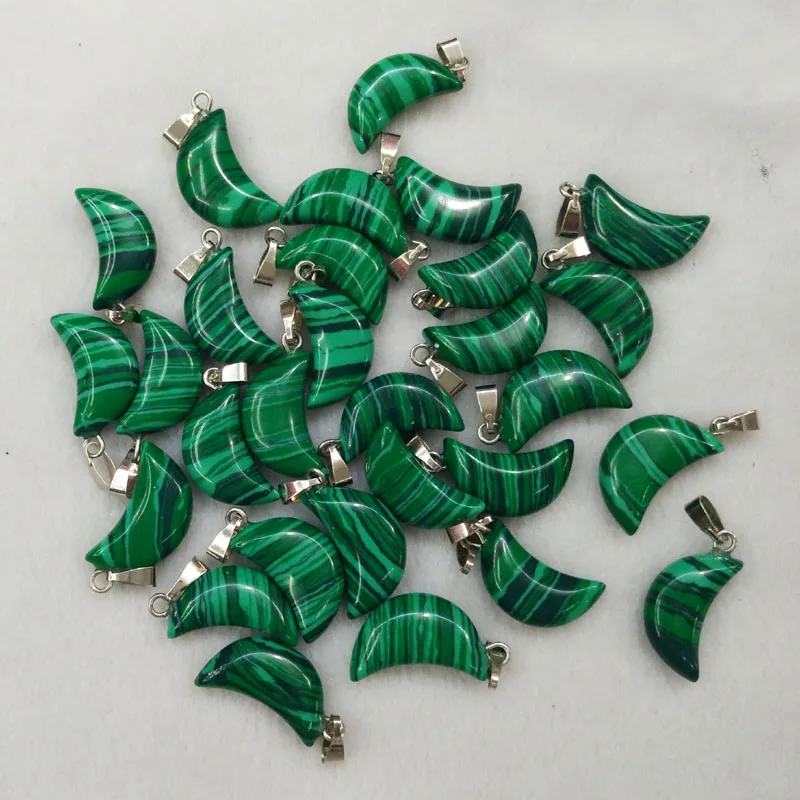 2017 Мода хорошее качество Малахитовый камень полумесяц подвески и для ювелирных