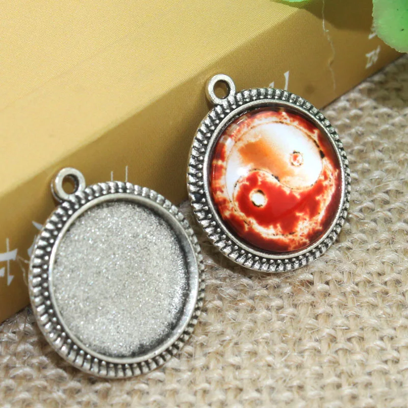 Простое ожерелье с подвеской из цинкового сплава основа под кабошон рамку пустые
