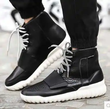 Новая осень повседневная обувь мужчины европейский стиль плоские высокой помощь