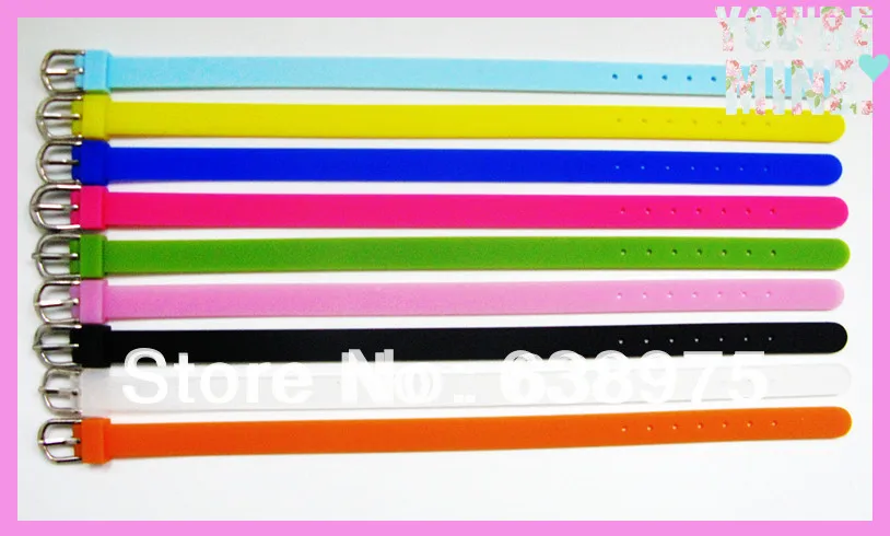 Оптовая продажа смешанных цветов 3 полосы 8 мм ширина 210 длина Силиконовый Браслет